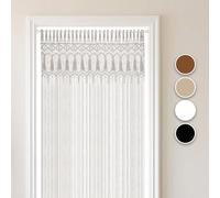 Cozyor Rideau de Porte en macramé - Style bohème - 132 x 200 cm - comme séparateur de pièce - Tenture Murale et décoration - Blanc - pour Arches de Mariage, Salon, Chambre à Coucher