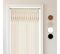 Cozyor Rideau de Porte en macramé - Style bohème - 132 x 200 cm - Séparateur de pièce - Tenture Murale et décoration - Beige - pour Arches de Mariage, Salon, Balcon - Fabriqué à la Main