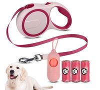 COZYPETS Laisse Chien Enrouler de 5 mètres - Laisse rétractable pour Chiens jusqu'à 30 kg avec poignée Ergonomique, 3 Sacs pour et Distributeur, idéale pour l'entraînement et Les promenades
