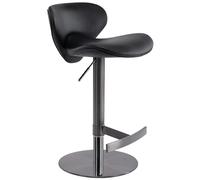 CozyRain Tabourets de bar pivotants réglables avec dossier et repose-pieds en cuir synthétique rembourré, tabourets de bar modernes pour cuisine, bar, salle à manger, noir/orange (noir)