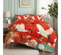 CozyRest Couette Esthétique Orientale 4 Saisons - 2 Personnes Réversible Hypoallergénique, Couette Légère 240x260 cm Ukiyo-e Japonais avec 2 tTaie d'oreiller Entretien Facile