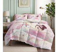 CozyRest Couette pour Enfant 140x200 cm, 4 Saisons Parure de lit 1 Personne, Couverture Conte de Fées Doux Lavable Chaud- sans Housse - Couette pour Adulte avec Motif Rêveux Fille Ballet Licorne