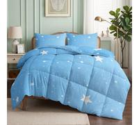 CozyRest Couette pour Enfant 140x200 cm, 4 Saisons Parure de lit 1 Personne, Couverture Lavable Chaud- sans Housse - Couette pour Adulte avec Motif Nordic Minimaliste Star Bleu