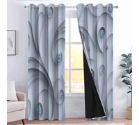 CozyRest Lot de 2 Coupe-Vent en Polyester avec Oeillets - 280 X 245 cm Relief tridimensionnel Lignes Simples, Rideaux Occultants 100% Durable - Rideau pour Salon Bedroom Décoration