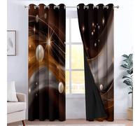 CozyRest Lot de 2 Coupe-Vent en Polyester avec Oeillets - 280 X 260 cm Géométrie de la Ligne dorée Luxe Abstrait, Rideaux Occultants 100% Durable - Rideau pour Salon Bedroom Décoration