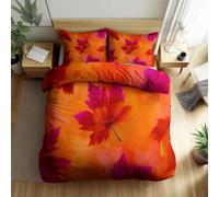 CozyRest Parures de lit 280 x 240 cm Feuille d'érable thème d'automne Ensemble De Literie avec Fermeture Éclair Réversible Housse de Couette Parure de lit Doux Imprimé avec 2 Taie d'oreiller