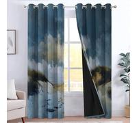 CozyRest Rideaux Occultants Chambre Enfant Dunes de Sable Naturelles paysages tropicaux, Isolant Thermique 280 X 260 cm Occultant à Oeillets Rideau Coupure électrique pour Chambre