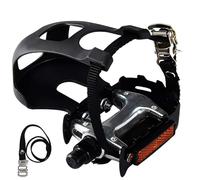 COZYROOMY Pédales de vélo avec des Clip et des Courroies. Convient aux vélos rotatifs, aux vélos d'exercice, Vélo Stationnaire et aux vélos d'extérieur, 9/16 Pouces Axe. Garantie Demi-année