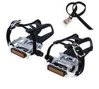 Cozyroomy Pédales de vélo avec des Clip et des Courroies. Convient aux vélos rotatifs, aux vélos d'exercice, Vélo Stationnaire et aux vélos d'extérieur, 9/16 Pouces Axe, Garantie Demi-année.