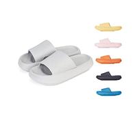 Cozyslides Cloud Sliders Original, Chaussons Cozyslides Original Super Doux, Thick Sole Non Slip Shower Pillow Slippers (36/37 EU, Gray)