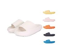 Cozyslides Cloud Sliders Original, Chaussons Cozyslides Original Super Doux, Thick Sole Non Slip Shower Pillow Slippers (44/45 EU, White)