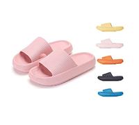 Cozyslides Cloud Sliders Original, Chaussons Cozyslides Original Super Doux, Thick Sole Non Slip Shower Pillow Slippers (44/45 EU, Pink)