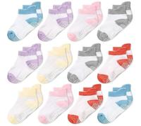 CozyWay Chaussettes antidérapantes pour bébé Chaussettes pour tout-petits avec poignées à la cheville pour nourrissons Enfants Petites filles Garçons 6-12 mois