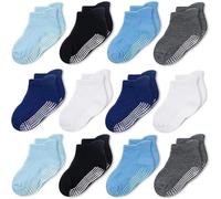 CozyWay Chaussettes de style cheville sans glissement avec pinces, 12 pack pour bébés garçons et filles, couleurs assorties, 1-3 ans