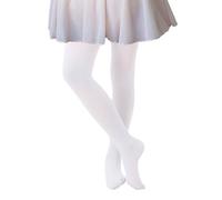 CozyWow Collants de ballet pour filles Collants ultra doux pour enfants élastiques Collants de danse, Blanc., 11-13 ans