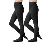 CozyWow Collants de danse semi-opaques en microfibre pour fille 60 deniers avec pied, 2 x noir., 4-6 ans