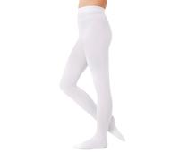 CozyWow Collants pour fille 60 DEN - mi-opaques - Collants de ballet en microfibre avec pied, Blanc., 10-12 ans