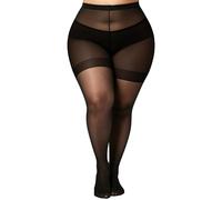 CozyWow Collants transparents grande taille 20 deniers pour femme, bas soyeux avec orteils renforcés, collants taille haute jusqu'à 8XL