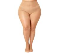 CozyWow Collants transparents grande taille 20 deniers pour femme, bas soyeux avec orteils renforcés, collants taille haute jusqu'à 8XL