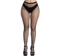 CozyWow Femme Collants Taille Élastique - Taille Haute Collants en résille de pêche Avec jarretière Cuisse Bas hauts pour