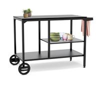 Cozze® BBQ Station, Chariot de Cuisine extérieure sur Roues, étagère réglable 3 Niveaux pour Four à Pizza, Acier zingué thermolaqué, Charge Max 100 kg, 115 x 60 x 90 cm