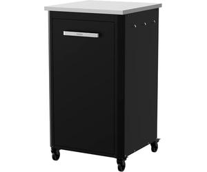 Cozze® | Cuisine extérieure 60 H110 cm | Plan de Travail en INOX | Design modulaire | 1 Porte avec Support gaz | 6 Crochets | roulettes Ø75 mm | Structure en Acier Noir