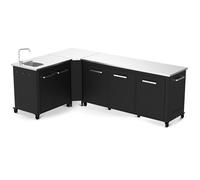 Cozze Cuisine extérieure en acier et inox : 2 meubles + angle + évier - COZZE-KIT-10
