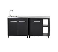 Cozze Cuisine extérieure en acier zingué et inox : 2 meubles 90 cm + évier - COZZE-KIT-5