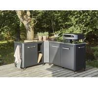 Cozze Cuisine extérieure en acier zingué et inox : 2 meubles + angle - COZZE-KIT-3