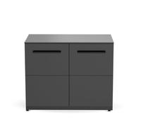 Cozze® Elements Cuisine d’extérieur 110 - Module Armoire 2 Portes, Plan HPL 15 mm, Acier galvanisé thermolaqué, Support gaz, 90 x 110 x 60 cm, Noir Mat