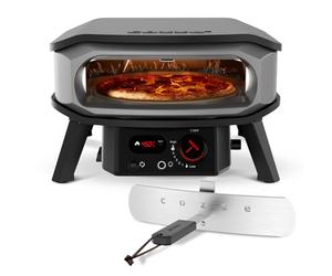 cozze® | Four à Pizza 13" PREMIUM ROTATE | Gaz 30mbar | Pierre à Pizza Incluse | Allumage Automatique | Thermomètre Intégré | Design Durable, Noir