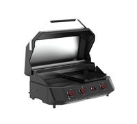 Cozze® G-800 COMBO Barbecue Gaz + Plancha 30 mbar, 3 brûleurs 9,5 kW, grille & plaque en fonte émaillée, 2 thermomètres numériques, cuisine en extérieur