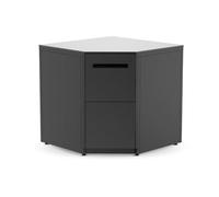 cozze® Module d'angle Cuisine d'Été/Extérieur - Meuble Barbecue & Plancha avec Plan de Travail HPL - Acier Résistant & Cache-Bouteille de Gaz - 90x90x90 cm