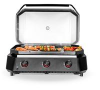 cozze Plancha de Cuisson à Gaz Haut de Gamme Cozze® - Puissance 7.5 kW, Surface de Cuisson 80x50 cm, Design Élégant, Allumage Électronique, Noir et Acier Inoxydable