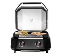 Cozze® Plancha gaz G-500 5,0 kW (30 mbar) - plaque en fonte réversible lisse/striée 53,5×41,8 cm, allumage électronique, thermomètre, couvercle, noir/inox