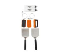 Cozze® Plancha Kit de démarrage 9 pièces - Kit d'accessoires de barbecue Premium en acier inoxydable SS 304 avec spatules, nettoyant pour barbecue, bouteilles de sauce et anneaux à œufs - Kit complet