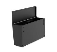 Cozze® poubelle cuisine d’extérieur avec 2 bacs, compatible Elements Series, BBQ Station & Simple Cart, acier zingué thermolaqué noir, charge max 8 kg, 60 x 18,5 x 32 cm