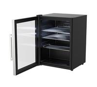 cozze® Réfrigérateur 60L - Porte Vitrée & Cadre Acier Inoxydable - Frigo Compact pour Cuisine Extérieure - Silencieux 46dB - Classe Énergétique G - Design Noir