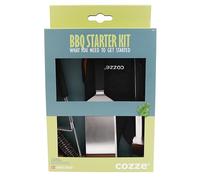 Cozze® Set Barbecue 4 pièces - Spatule, Pince, Brosse à Gril & Gant - Acier Inoxydable 430 - Certifié LFGB - Coffret Cadeau BBQ