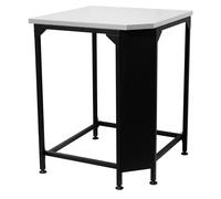 Cozze – Table d'angle – Plan de travail inox – Noir multicolore