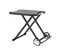 cozze® | Table extérieure Pliante Noire | Design léger et Stable | pour Cuisine extérieure et Camping | 2 Roues intégrées | Poignées INOX | 4 Crochets | Acier thermolaqué | Charge Max 50 kg