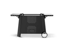 cozze Table Extérieure Polyvalente Idéale pour Plancha 800, 1460x700x745 mm, avec Tables Latérales Pliables et Crochets, Noire et Résistante, Noir