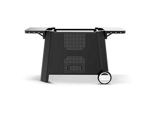 cozze Table Extérieure Polyvalente Idéale pour Plancha 800, 1460x700x745 mm, avec Tables Latérales Pliables et Crochets, Noire et Résistante, Noir