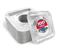 COZZIVITA Lot de 100 housses carrées pour brûleur à gaz pour garder le brûleur propre - Protection jetable en aluminium