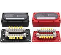 CP-3160 1 paire 300A 300A 12-48V RV Yacht Modified Double Row 12-way M6 Terminal Busbar with 24pcs Terminals