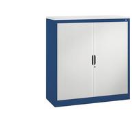 CP Armoire à rideaux à lames verticales, h x l x p 1030 x 1000 x 420 mm, 2 tablettes, 2,5 hauteurs classeurs bleu gentiane/gris clair - armoire armoire de bureau armoire pour bureau armoire à