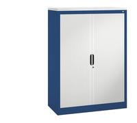 CP Armoire à rideaux à lames verticales, h x l x p 1345 x 1200 x 420 mm, 3 tablettes, 3,5 hauteurs classeurs bleu gentiane/gris clair - armoire armoire de bureau armoire pour bureau armoire à
