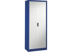 CP Armoire à rideaux à lames verticales, h x l x p 1980 x 1000 x 420 mm, 4 tablettes, 5 hauteurs classeurs bleu gentiane/gris clair - armoire armoire de bureau armoire pour bureau armoire à