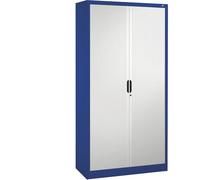 CP Armoire à rideaux à lames verticales, h x l x p 1980 x 1200 x 420 mm, 4 tablettes, 5 hauteurs classeurs bleu gentiane/gris clair - armoire armoire de bureau armoire pour bureau armoire à