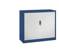 CP Armoire à rideaux à lames verticales, h x l x p 720 x 800 x 420 mm, 1 tablette, 1,5 hauteur classeurs bleu gentiane/gris clair - armoire armoire de bureau armoire pour bureau armoire à rideaux